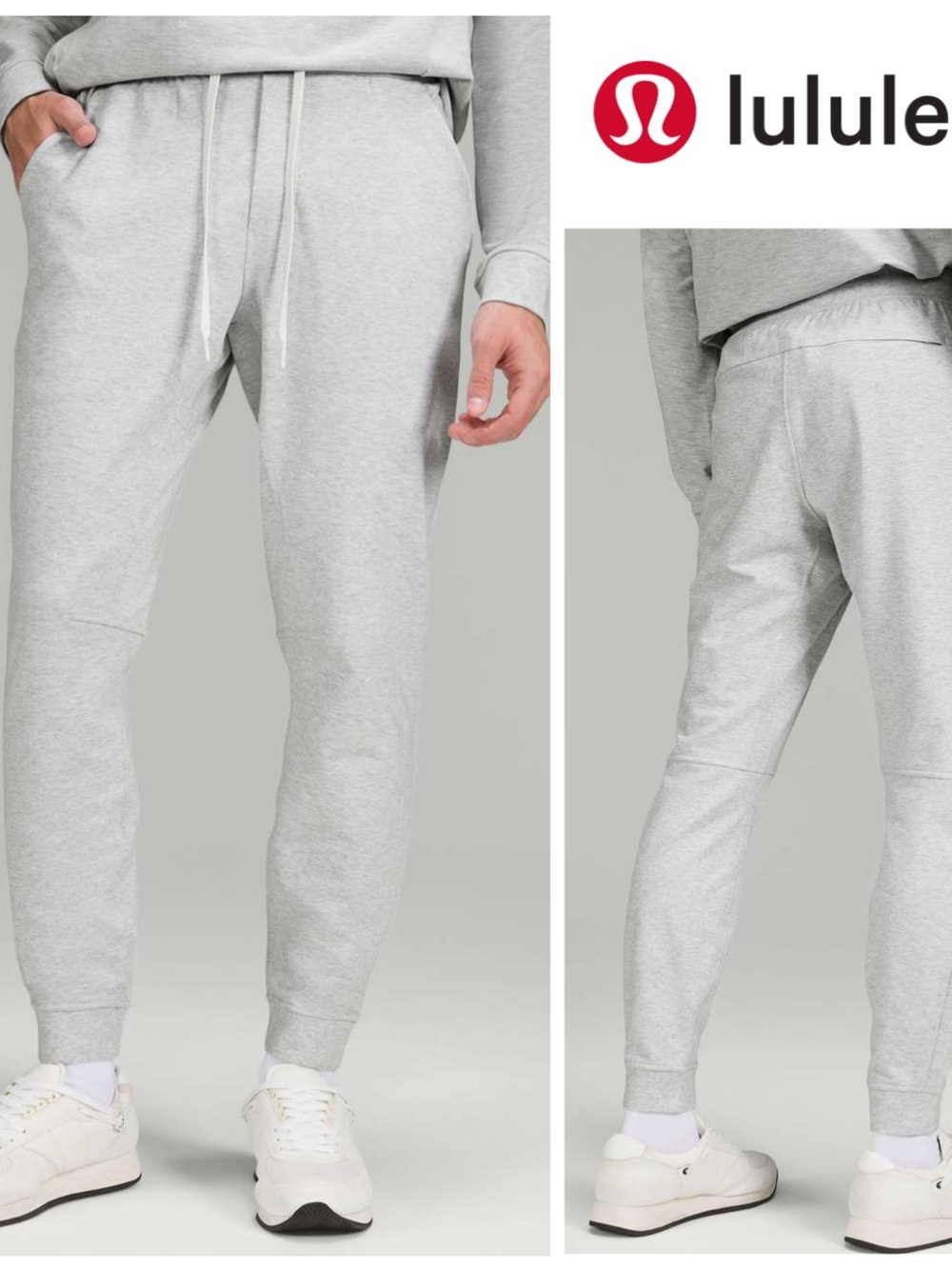 Lululemon City Sweat Jogger in Heathered Ultra Light Grey / Sea Salt